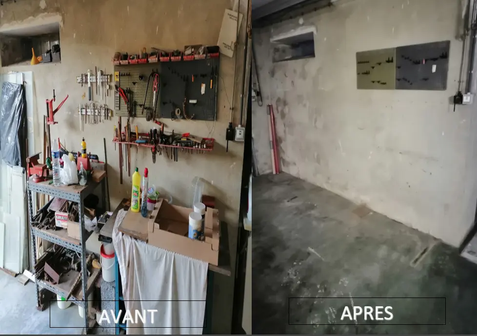 Avant et après : Garage débarrassé